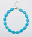 18" Smooth Oval Turquoise Necklace with Gold Fill Clasp and Two Tone Paperclip Ext Chain