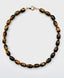 18" Smooth Barrel Shaped Tigers Eye with Gold Fill Saucer Beads and Vermeil Clasp