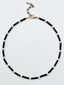 18" Tube Shaped Black Coral and Freshwater Pearl Necklace with Gold Fill Clasp