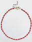 18" Petite Coral Tube and Gold Pyrite Necklace with Gold Fill Clasp and 2T Vermeil Clasp