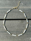 18" Tube Freshwater Pearl Gold Faceted Pyrite Necklace