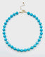 18" Smooth Blue Turquoise 10mm Ball Necklace with Faceted Natural Turquoise