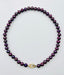 18" Plum Colored 9-10mm Freshwater Round Pearl Necklace with Vermeil Diamond Clasp