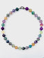18" Smooth 12mm Bright Rainbow Fluorite Ball Necklace with Sterling Silver Clasp
