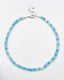 18" Tube Aquamarine and Blue Topaz Necklace with Sterling Silver Clasp and Chain