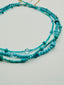 18" Turquoise, Apatite, and Aquamarine Necklace with Sterling Silver