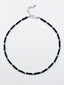 18" Tube Shaped Black Coral and Silver Pyrite Necklace with Sterling Silver Clasp