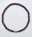 18" Plum Colored 9-10mm Freshwater Round Pearl Necklace with Sterling Silver Diamond Clasp