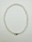 18" Rainbow Moonstone and Rondelle Diamond Necklace with Sterling Silver