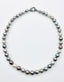 18" Round 8-11mm Shades Of Grey Tahitian Pearl Necklace with Sterling Silver and Diamond Clasp