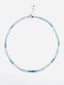 19" Small Faceted Oval Moss Aquamarine Necklace with Sterling Silver Clasp