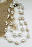 36" Baroque Pearl and Freshwater Pearl Necklace with 18K Sterling Silver Clasp