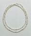 36" 6mm White Round Freshwater Pearl Necklace with Bright Pyrite Ball and Sterling Silver Clasp