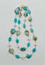 36" Opalina, Amazonite, Rainbow Moonstone Necklace with Gold Vermeil
