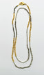 36"  3mm Faceted Gold Silver and Rhodium Pyrite Rondelle Necklace