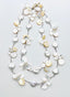 36" Yellow Mother Of Pearl Teardrop and Freshwater Coin Pearl "Flutter" Necklace