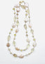 36" Faceted Lemon Quartz, Moonstone, and Freshwater Pearl Necklace with Vermeil Clasp