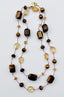 36" Tiger'S Eye and Citrine Combination Necklace with Vermeil Clasp
