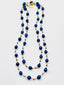 36" Navy Blue 7-8mm Freshwater Pearl Baroque and Gold Pyrite Necklace With Vermeil Clasp