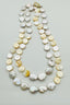 36" Small AAA White Coin and Mother of Pearl Necklace with Gold Vermeil Clasp