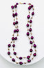 36" Extra Small Burgandy Freshwater Baroque Pearl and Gold Pyrite Necklace with Vermeil Clasp
