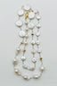 36" White Multi Shape Pearl and Gold Filled Faceted Ball Necklace with Gold Vermeil Clasp