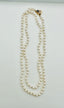 36" 6mm Round Pearl Necklace with Gold Vermeil Diamond Clasp