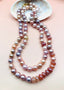 36" Mutli-Color Natural Edison Pearl Necklace with Sunstone Rondelle