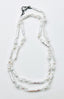 36" White Keshi Herkimer Diamond and Rainbow Moonstone Combination Necklace with Sterling Silver Clasp