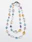 36" Faceted Organic Shaped Aquamarine, Amethyst, Ametrine and Citrine Necklace
