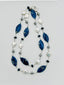 36" Sodalite, Pyrite, and Pearl Necklace