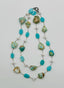 36" Opalina, Amazonite, and Rainbow Moonstone Necklace with Sterling Silver