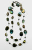 36" Labradorite Natural Opal, Pyrite Necklace with Diamond Rhodium Sterling Silver Clasp