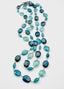 36" Faceted Blue Kyanite and Chrysocolla Combination Necklace