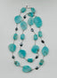 36" Amazonite and Mystic Labradorite Necklace with Sterling Silver