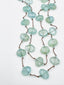 36" Flat Faceted Moss Aquamarine Necklace with a Sterling Silver Clasp