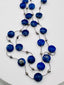 36" AAA Faceted Lapis Coin and Pyrite Necklace