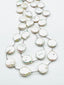 36" Organic Shaped 15-20mm White Freshwater Coin Pearl Necklace