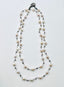 36" Xsmall White Freshwater Baroque Pearl and Pyrite Necklace