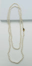 53" 6mm Round Freshwater Pearl Necklace with Two Tone Diamond Clasp