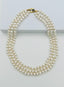 18" Triple 6mm Diamond Necklace with Gold Vermeil