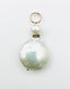 AAA Jumbo White Freshwater Coin Pearl Pendant with Vermeil Diamond Rondelle, 2"