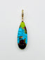 Faceted Copper Multicolor Turquoise Teardrop Pendant with Vermeil Diamond Rondelle