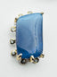 Blue Boulder Opal and White Topaz Rectangular Shaped Pendant