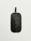 Black Spinel Pave Dog Tag Pendant with Sterling Silver