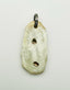 Grey Colored Horn Pendant with 2 Raw Diamonds and a Diamond Jump Ring with Sterling Silver