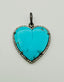 AAA Diamond, Blue Turquoise Pendant with Sterling Silver