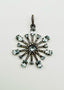 Aquamarine and Diamond Sunburst/ Pendant with Sterling Silver