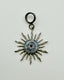 Blue Sapphire and Diamond Sun Pendant with Sterling Silver