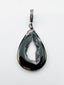 Black Teardrop Shaped Druzy with Sterling Silver Diamond Bail